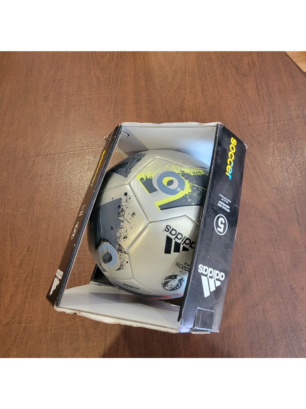 adidas Performance Euro 16 Glider soccer ball silver gray size 5 New